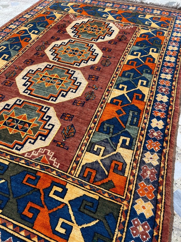 7.5 X 5 COLLECTORS' ITEM Antique Super Fine Quality Natural Vegetable Dye Kazak gallery