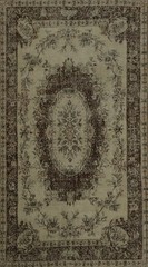 Luxury Anatolian Turkish Distressed Rug 5×9 Muted Handmade Room Size Wool Carpet