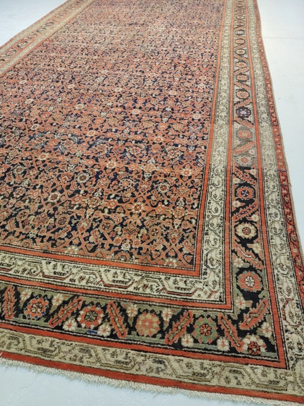 Antique Oriental Hand-Knotted Wool Gallery Size Collectible Malayer 8'5" x 22'10 gallery