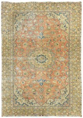 6X9 Distressed Vintage Oriental Rug Carpet Semi-Antiquated Muted Floral Design