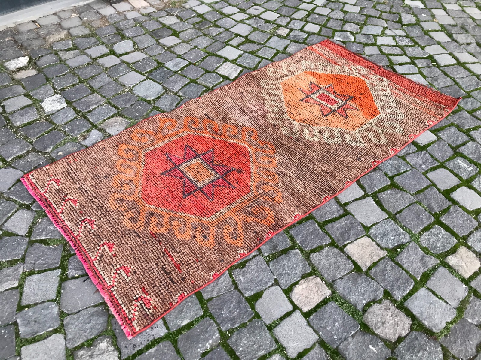 Turkish Vintage Rug Handmade Wool Rug Bohemian Runner Rug Home Rug2,5 x 5,2 ft gallery