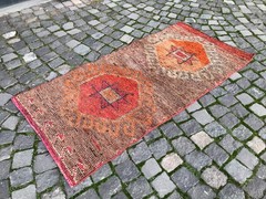Turkish Vintage Rug Handmade Wool Rug Bohemian Runner Rug Home Rug2,5 x 5,2 ft