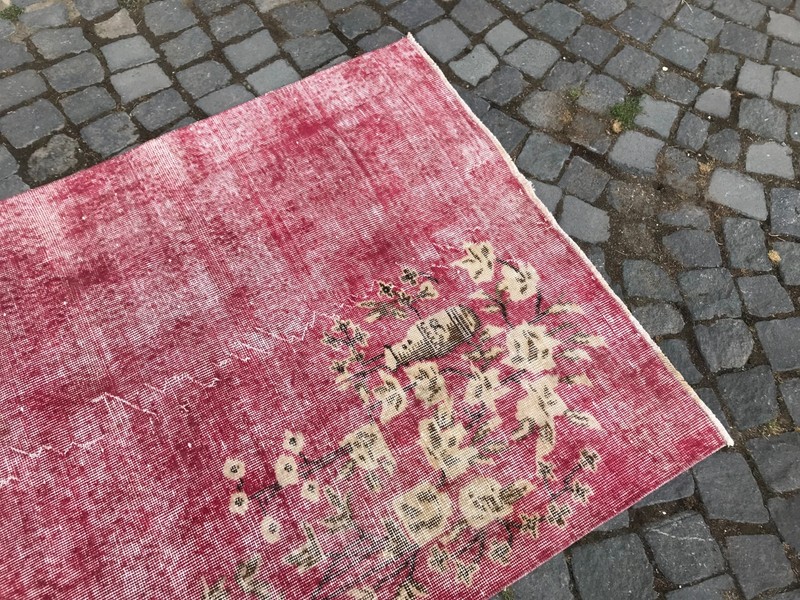Home Decor Rug, Turkish Vintage Rug, Boho Decor Rug, Oushak Rug,3,6 x 6,7 ft gallery