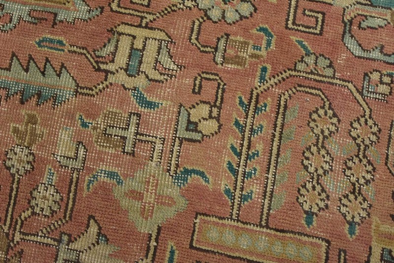 Tabrizi Rug 9’8” x 12’8” Pink Wool Vintage Distressed Hand-Knotted Carpet gallery