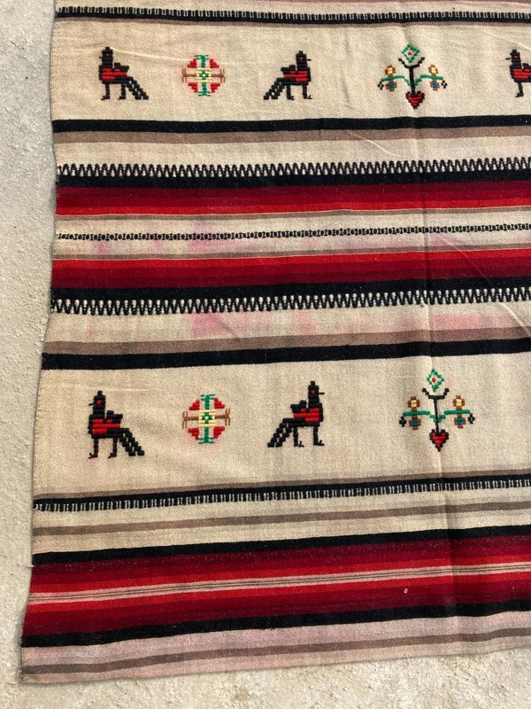 Vintage Handmade Traditional Beautiful Berber Kilim Floor Rug Carpet 231x210 cm gallery