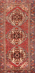 Bird Design Vintage Rust Wool 10 ft Runner Rug Hand-knotted Hallway Carpet 4×10