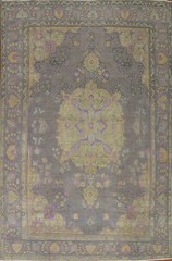 Distressed Over-Dyed Traditional Rug 8×11 ft Hand-knotted Wool for Living Room