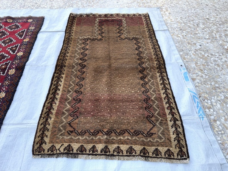 Antique Terracotta Traditional Muted Rug 3x5 Afghan Baluchi Nomadic Faded Carpet gallery