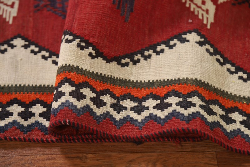 Animal Pictorial Kilim Flatweave Vintage Rug 5x7 Flat-woven Carpet gallery