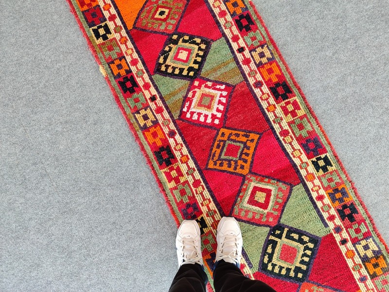 Rich Color Antique rug 3x12, Turkish runner 3x12 vintage, Heriz rug, Herki rug gallery