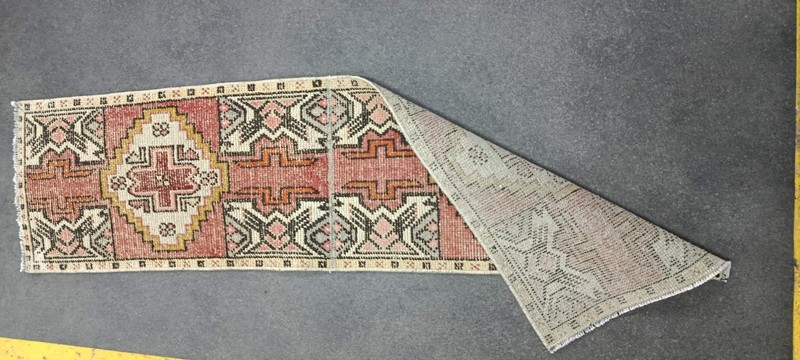 Red Turkish Vintage Runner, 1.5x5.6ft, Antique Handmade Runner, Unique Runner gallery
