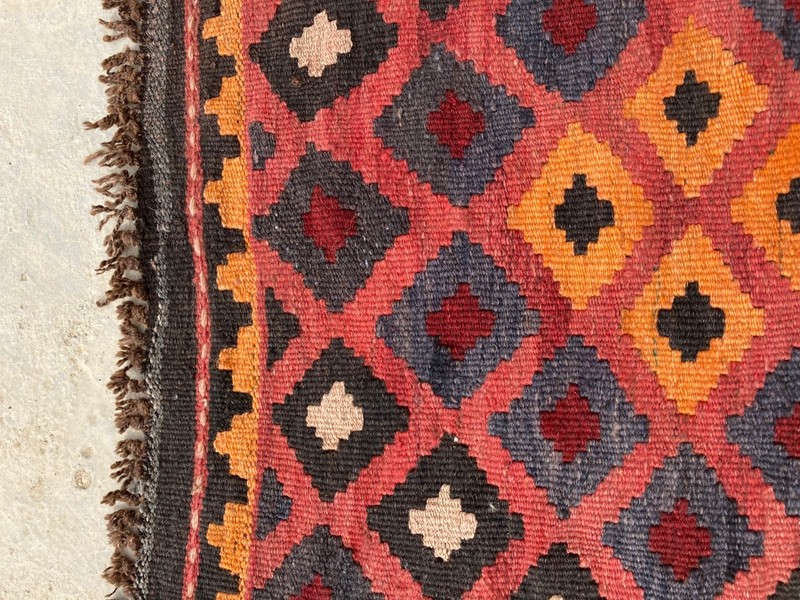 Vintage Traditional Handmade Beautiful Turkish Kilim Floor Rug Carpet 81x59 cm gallery