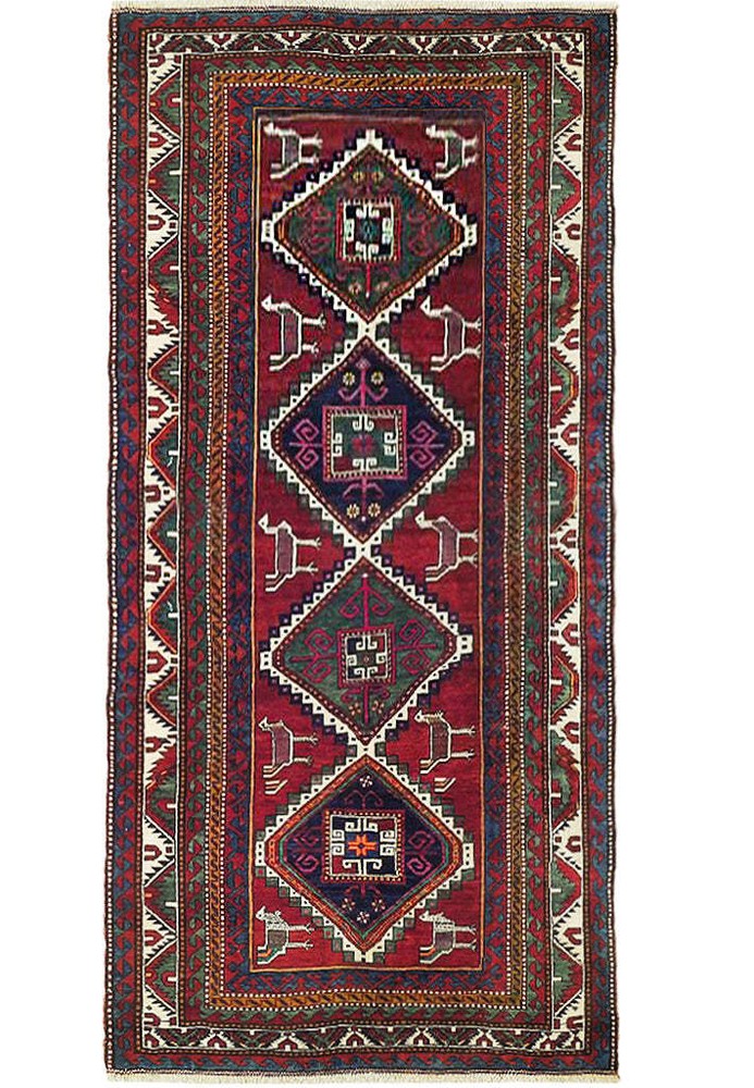 Caucasian Runner Antique Dagestan Village Weavers Hand Woven 6' x 10' B-72671