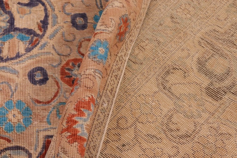 Hand Painted Wool Area Rug - Rust Red & Ivory Medallion 10'3" x 13'7" gallery
