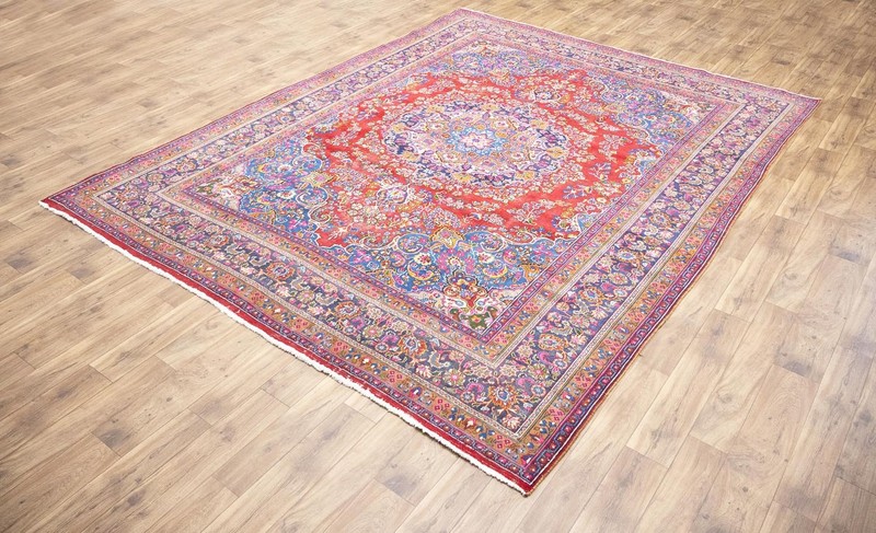 Semi-Antique Distressed Handmade Oriental Rug Living Room Carpet 9'7x12'6 Ft gallery