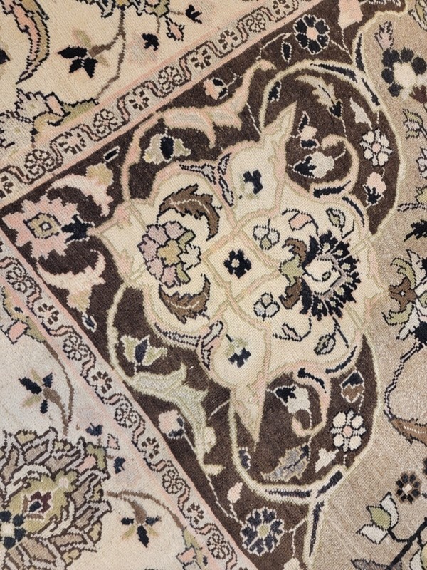Antique Oriental Hand-Knotted Wool Area Rug Beige/Ivory/Green/Brown 9' x 12'3" gallery