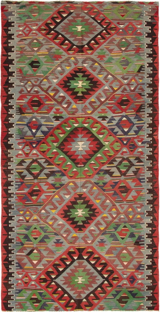 Vintage Hand Woven Area Rug 5'0" x 9'10" Traditional Wool Oriental Carpet