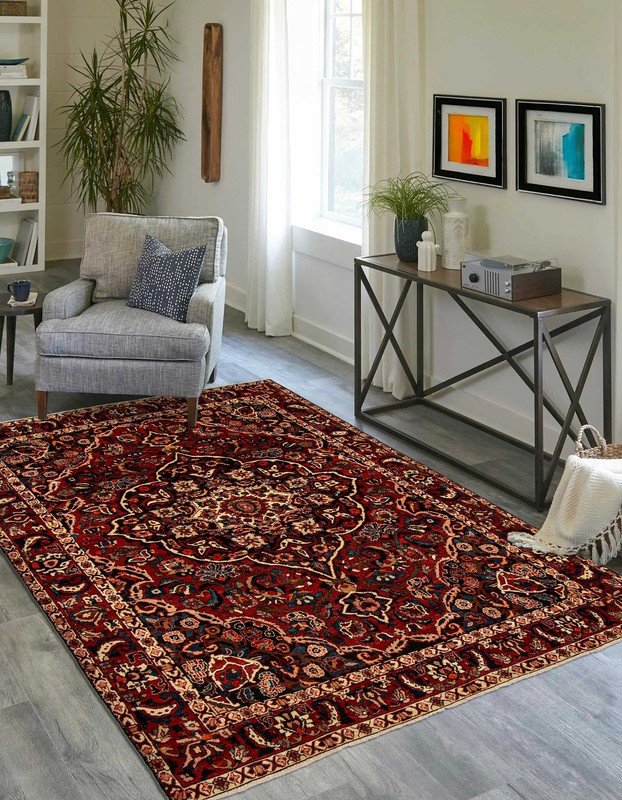 Vintage 6'4" x 9'7" Traditional Hand Knotted Vegetable Dye Wool Area Rug gallery