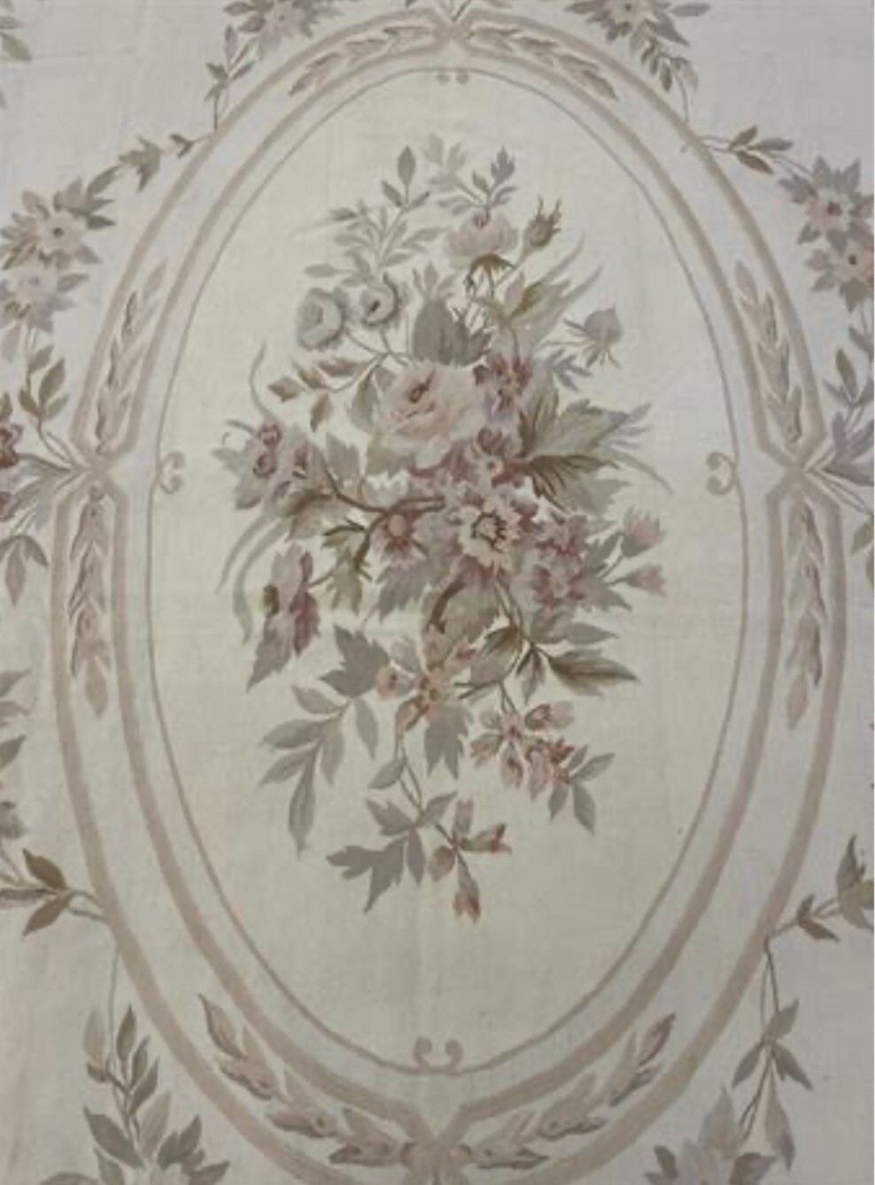 11 X 16 Huge Aubusson Needle Point Wool Hand Crafted Area Rug Rare White, Ivory gallery