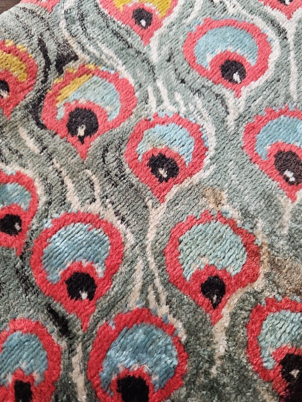 Vintage Peacock Pattern Velvet Tapestry Rug Pictorial Wall Hanging Sofa Cover gallery