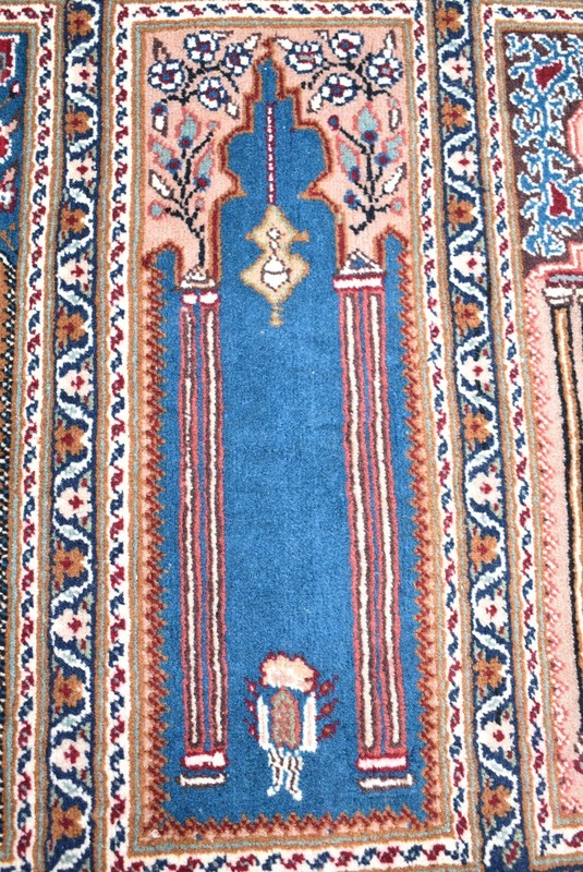 Vintage Turkish Saff Design Rug 2'9'' x 3'9'' ft. Anatolian Kilim Wool Pile Rug gallery
