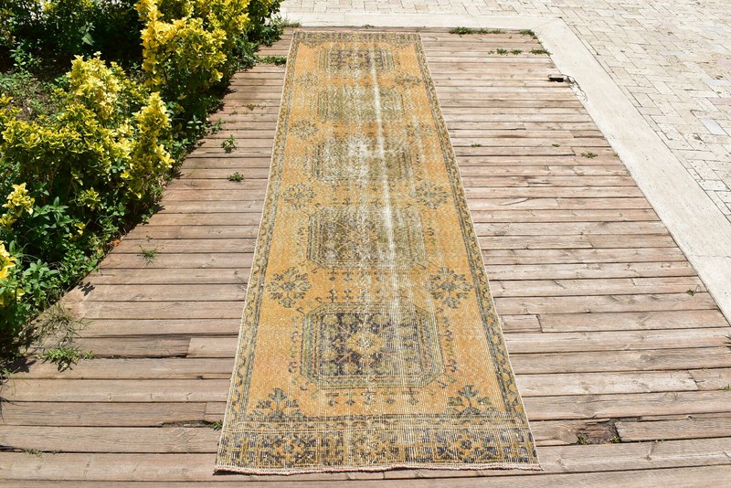 Turkish 2x11 Oushak Oriental Runner Vintage Hallway Stairs Rug 35''x137'' gallery