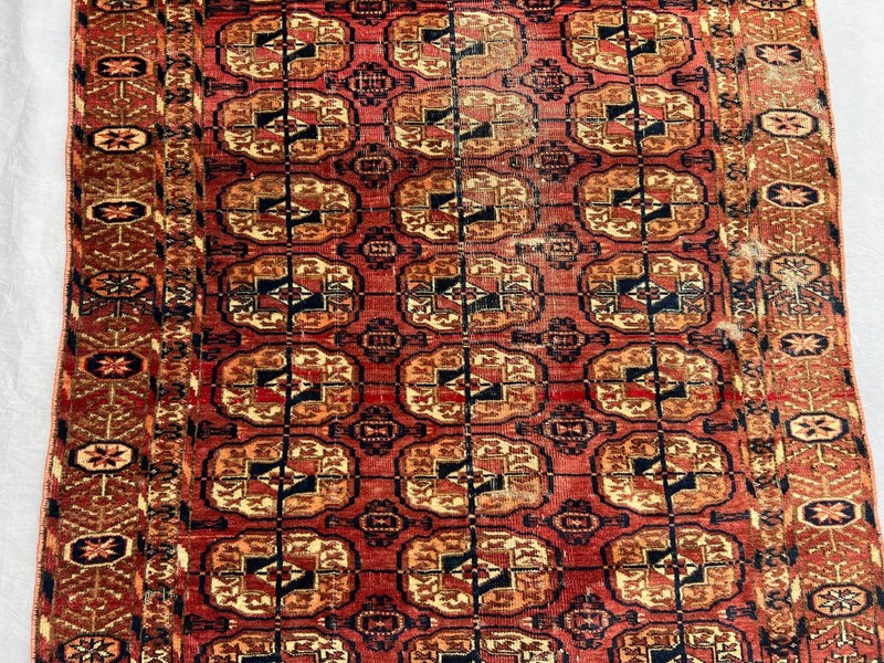 3'1 x 4'9 ft Antique 1900s Turkmen Tekke Ersari Rug Low Pile Distressed Old Rug gallery