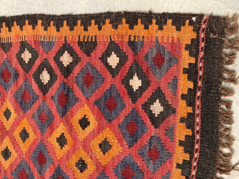 Vintage Traditional Handmade Beautiful Turkish Kilim Floor Rug Carpet 81x59 cm gallery