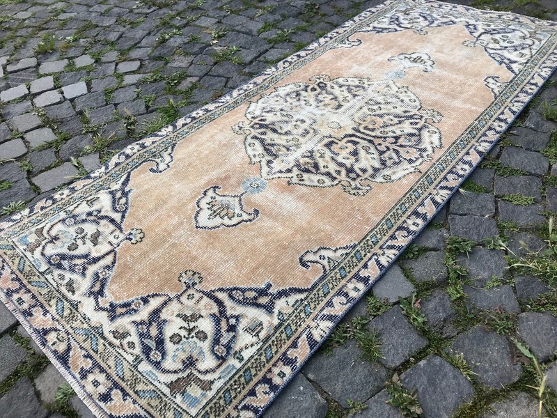 Turkish Antique rug Bohemian Area rug Oushak rug Vintage Rug Handmade Wool rug gallery