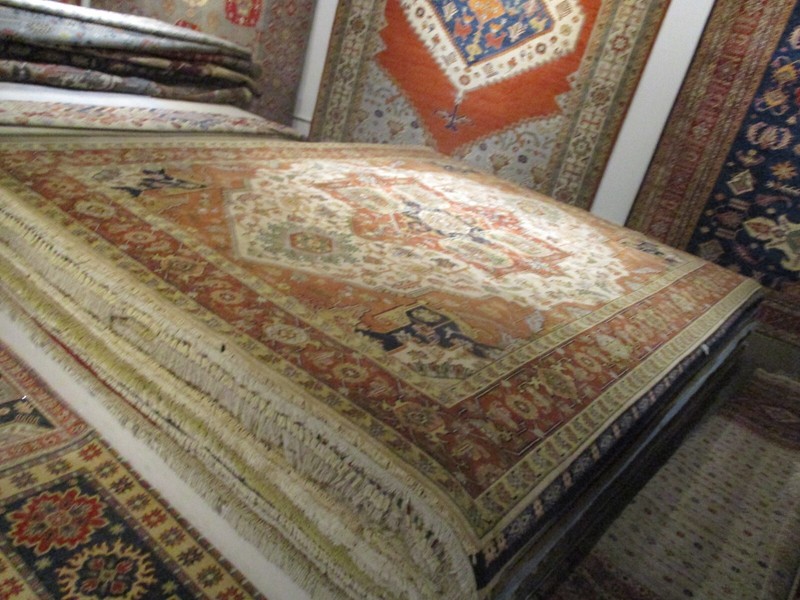9x12 HERIZ SERAPI LOVELY DESIGN VEGETABLE DYE HANDMADE-KNOTTED WOOL RUG 585030 gallery