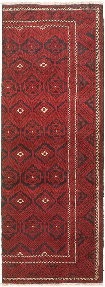 Vintage Hand-Knotted Area Rug 2'9" x 8'4" Traditional Wool Carpet