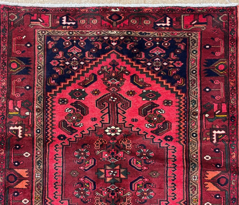 Vintage 5x7 Zanjan Hand Knotted Wool Oriental Area Rug Red Tribal Geometric Boho gallery