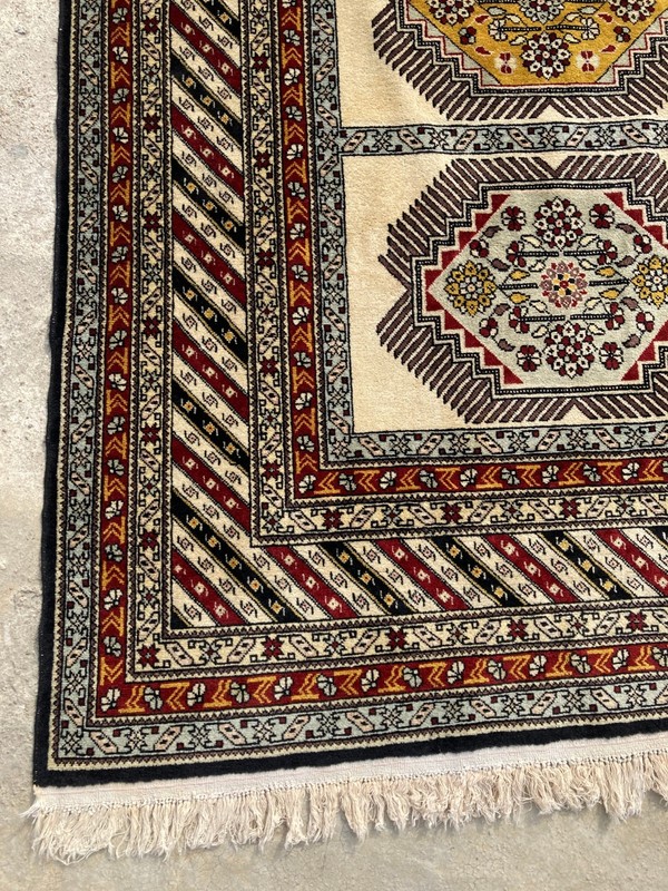 Vintage Hand-knotted Traditional Bokhara Oriental Wool Rug Carpet 293x195 cm gallery