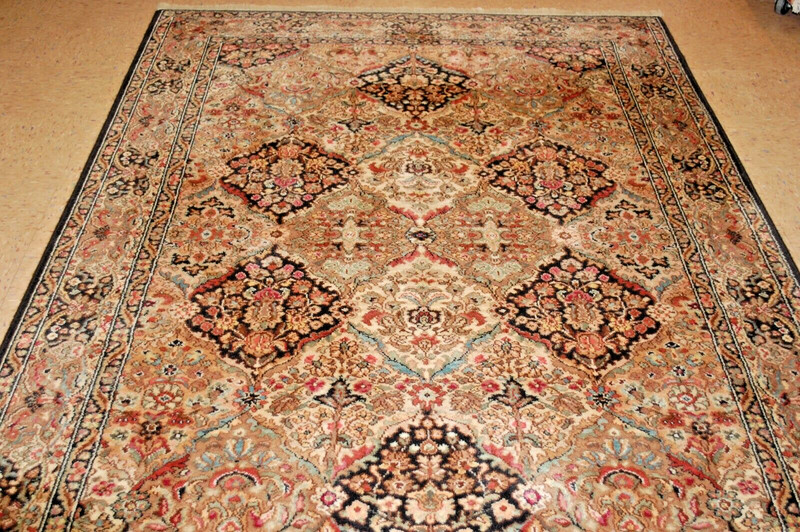 AUTHENTIC KARASTAN EMPRESS KIRMAN BLACK PATTERN #700-724 RUG CARPET 5'9" x 9" gallery