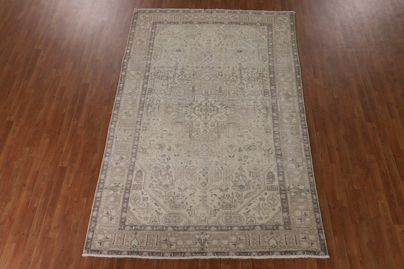 Distressed Wool Area Rug 6x10 Ft Hand-Knotted Medallion Oriental Carpet gallery