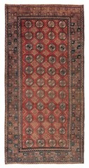 Vintage Hand-Knotted Area Rug 4’2″ x 8’2″ Traditional Oriental Wool Carpet