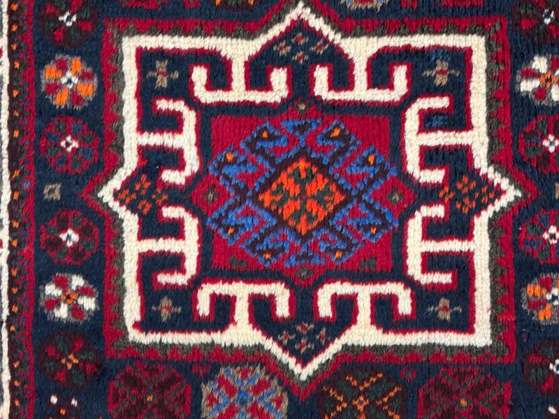 Vintage Qashqai Tribal Nomadic Hand-Knotted Wool Area Rug 2x2 Navy Blue Oriental gallery