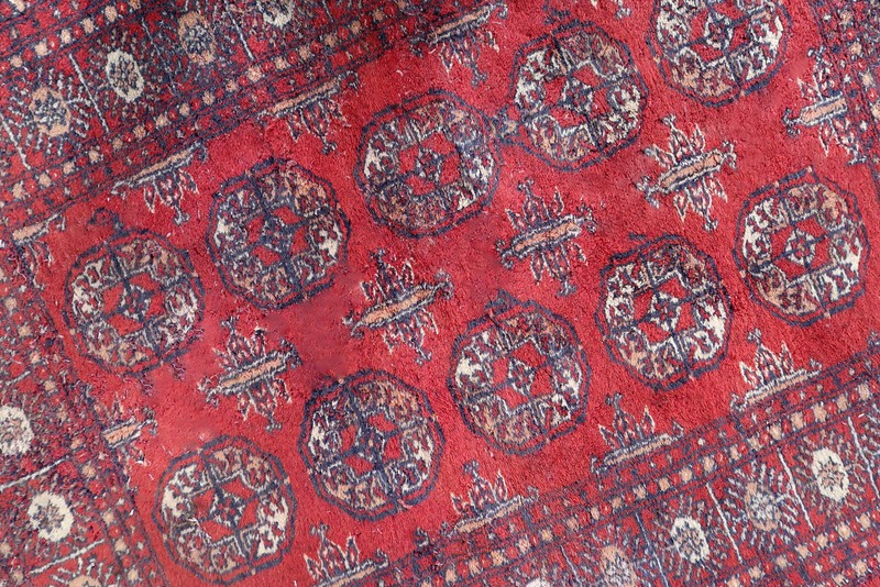 Handmade vintage Uzbek Bukhara rug 3.2' x 4.9' (100cm x 151cm) 1950s - 1C1033 gallery