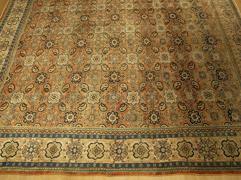 9.6 x 12 HAND KNOTTED FINE QUALITY ANTIQUE OUSHAK RUG _NATURAL DYED FINE WOOL gallery