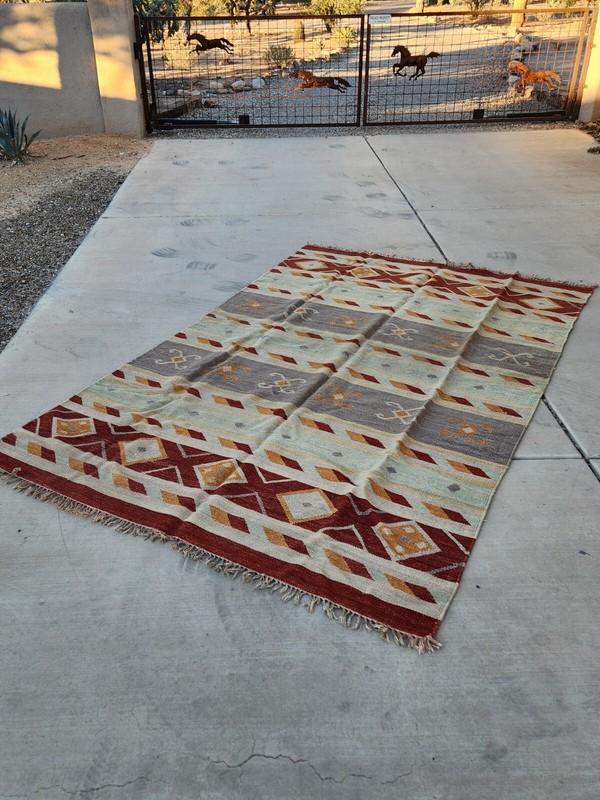 Vintage 6'x9' Anatolia Southwestern Kilim Floor Wool Area Rug Handmade By Loom gallery