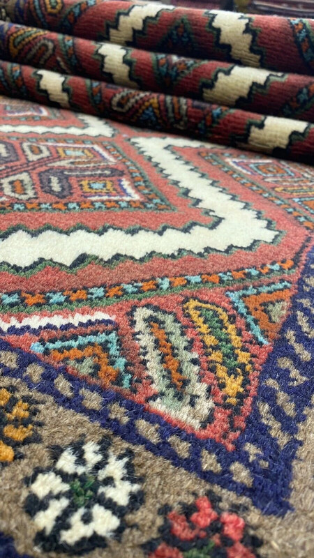 Stunning Vintage 1930-1940's Wool Pile Vgy Dyes High-Karabahk Runner 2’6’’x5’9” gallery