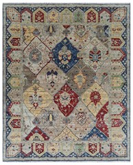 8×10 ft Beige Hand made Traditional Living Area Rugs, Contemporary Floor Carpet