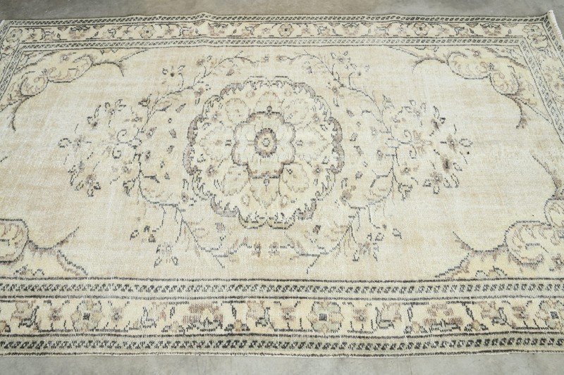 5x9 Turkish Area Rug Hand-Knotted Vintage Oushak Wool Rug Faded Boho Carpet,745 gallery