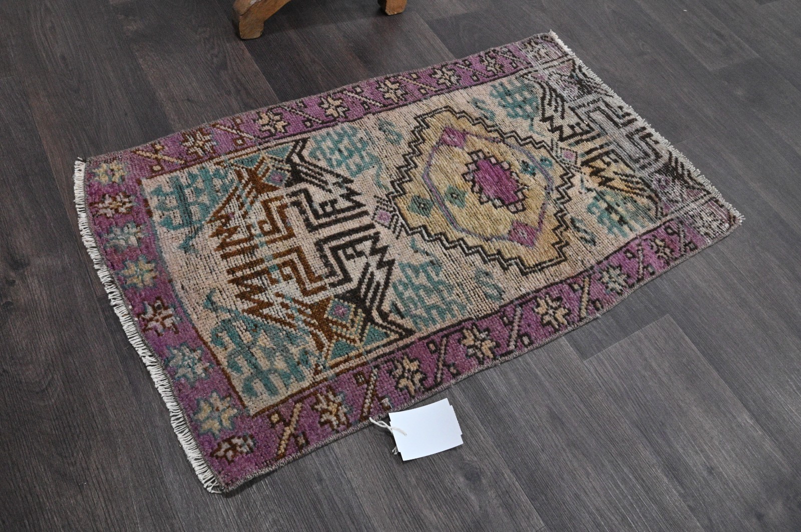 Oushak Turkish Doormat Rug 2x3 PURPLE Anatolian Handmade Vintage Small Kilim Rug gallery