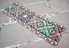 Turkish Carpet Pillow Cover Rug 10” x 34” Decorative Handmade Cushion Cover