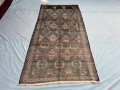 4’8×9’5 ft Antique Afghan Hand Knotted Rug Faded Tribal Wool Rare Geometric Rug