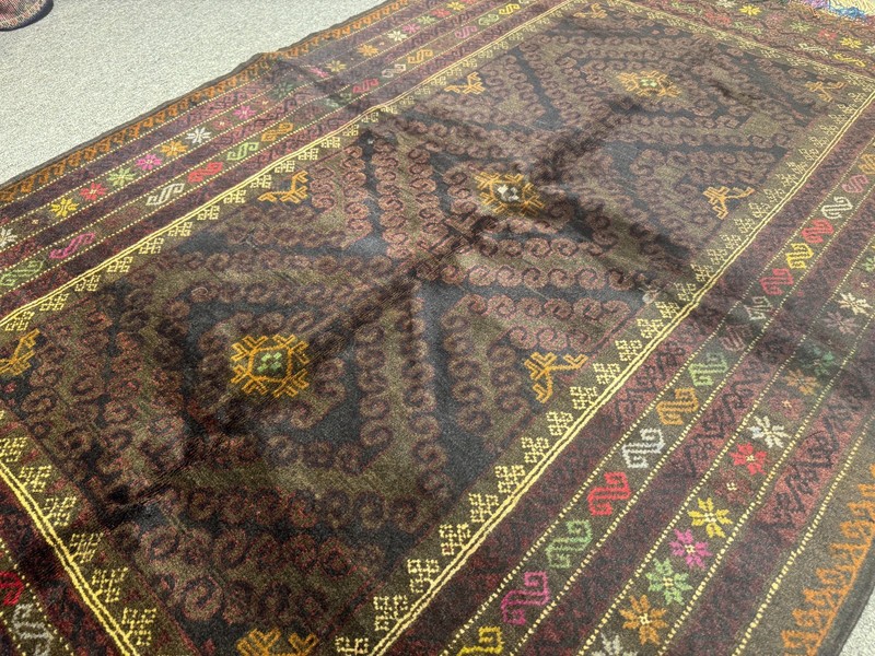 Fine Afghan Vintage Tribal Baluchi Rug 4x6 ft Hand Knotted Antique Oriental Rug gallery