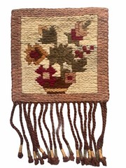 Vintage Scandinavian Swedish Wool Rya Weaving Tapestry Wall decor 39 x 25 cm