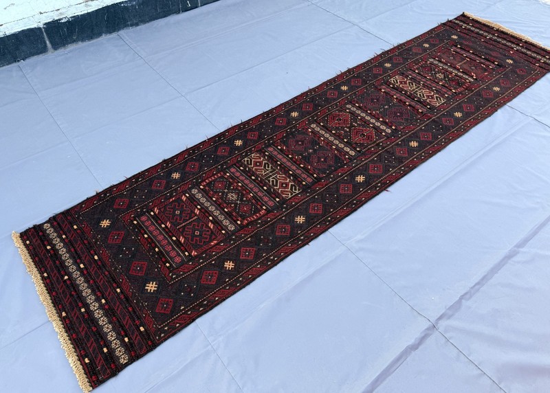 Fine Hand Woven Afghan Runner Rug 3x11 Vintage Persian Style Long Hallway Carpet gallery
