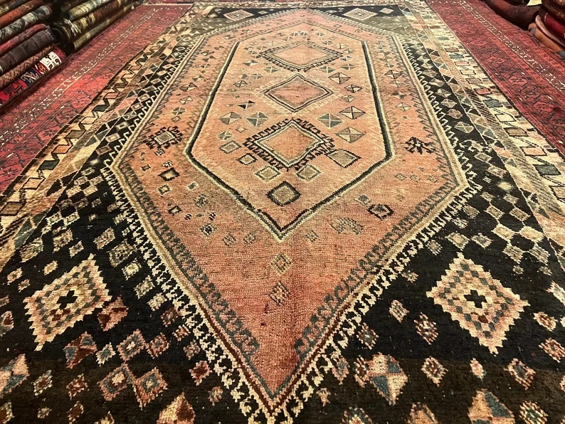 150 X 275 cm COLLECTORS' ITEM Antique Natural Vegetable Star Kazak Caucasian Rug gallery
